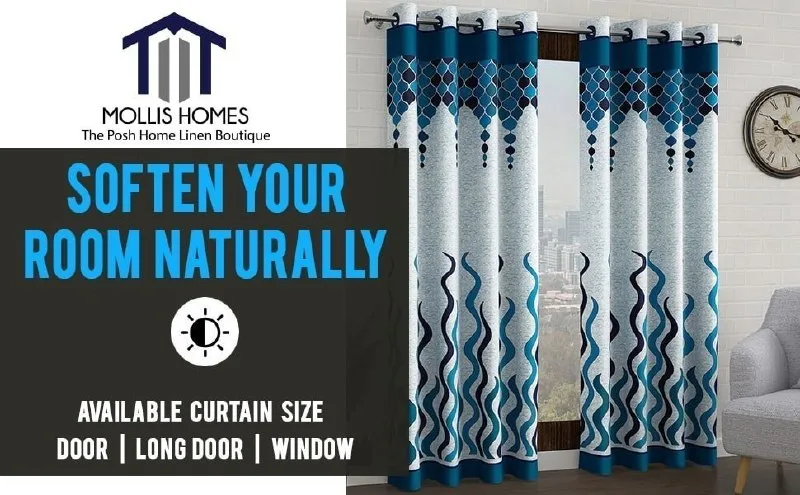 Door Curtains 9 Feet Set of 2 at ₹299
