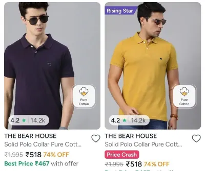 Upto 74% Off On The Bear House Clothing