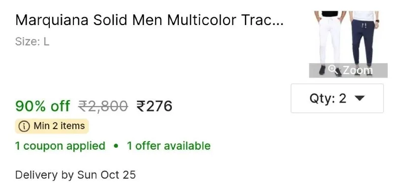 Marquiana Solid Men Multicolor Track Pants at ₹276