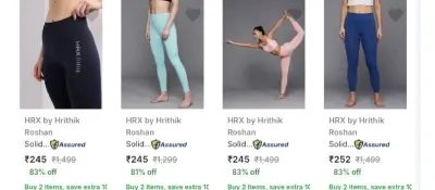 Hrx By Hrithik Roshan Women's Tights at ₹245