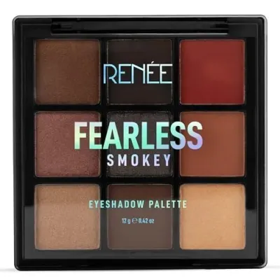 RENEE Fearless Eyeshadow Palettes - Smokey, Highly Pigmented, Shimmery & Matte Vibrant Shades, Silky Texture, Long Lasting, Non-Creasing, Ea at ₹134