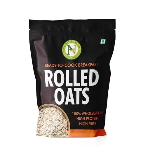 Nature Vit Rolled Oats, 1 Kg-Gluten Free Oats With High Fibre|Protein Rich Breakfast|100% Wholegrain at ₹194