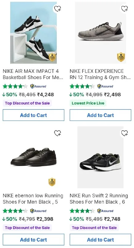 Nike Sneakers & Running Shoes – At 50% Off