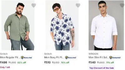 Upto 80% Off : Branded Shirts