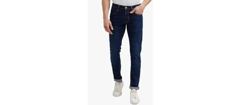 Peter England Men's Tapered Fit Mid Rise Classic Tape Stretchable Twill Jeans at ₹1,049