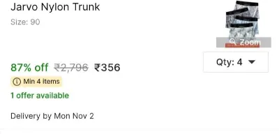 Jarvo Nylon Trunk at ₹356