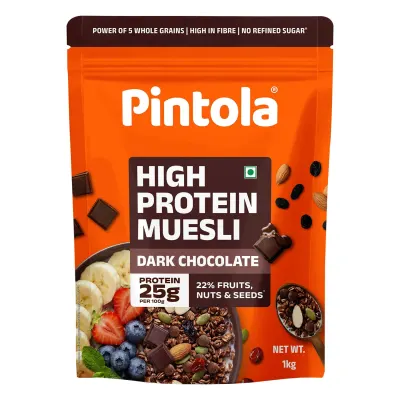 Pintola 25g High Protein Dark Chocolate & Cranberry Muesli 1kg at ₹549