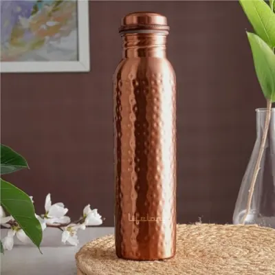 Lifelong 900 ml Copper Water Bottle | Natural alkaline water | Leakproof & Lightweight Design Boosts Immunity | Anti-Bacterial, BPA Free, Ea at ₹661