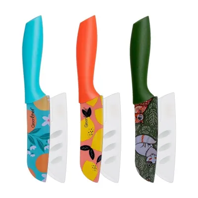 Greenchef 3 Pc Stainless Steel Knife Set SS Elite flora at ₹199