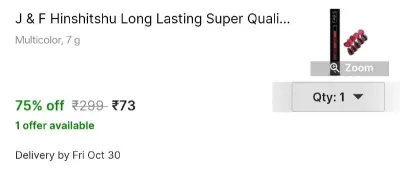 J & F Hinshitshu Long Lasting Super Quality 5 in 1 Red Lipstick at ₹73