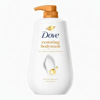 Dove Restoring Body Wash with Triple Hydration Serum for Soft, Hydrated Skin | Dove Body Wash with Jojoba Oil | Sulphate-Free Cleansers | 82 at ₹252