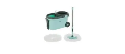 Amazon Brand – Presto! Clean Plastic Spin Mop | Durable Plastic Build with 2 Microfiber Refills | Big Wheels & Drag Handle | 360° Spin Mop w at ₹839