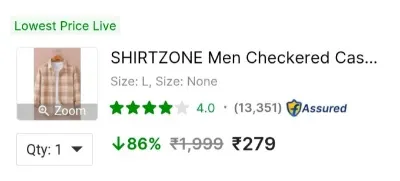 Men's shirt at ₹279