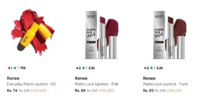 Renee Lipstick from ₹74