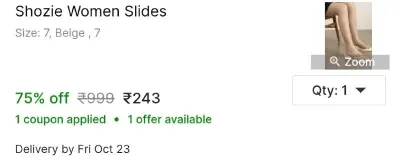 Shozie Women Slides at ₹245