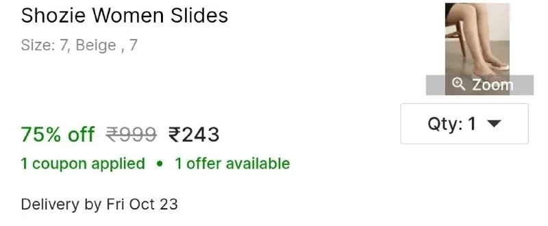 Shozie Women Slides at ₹245