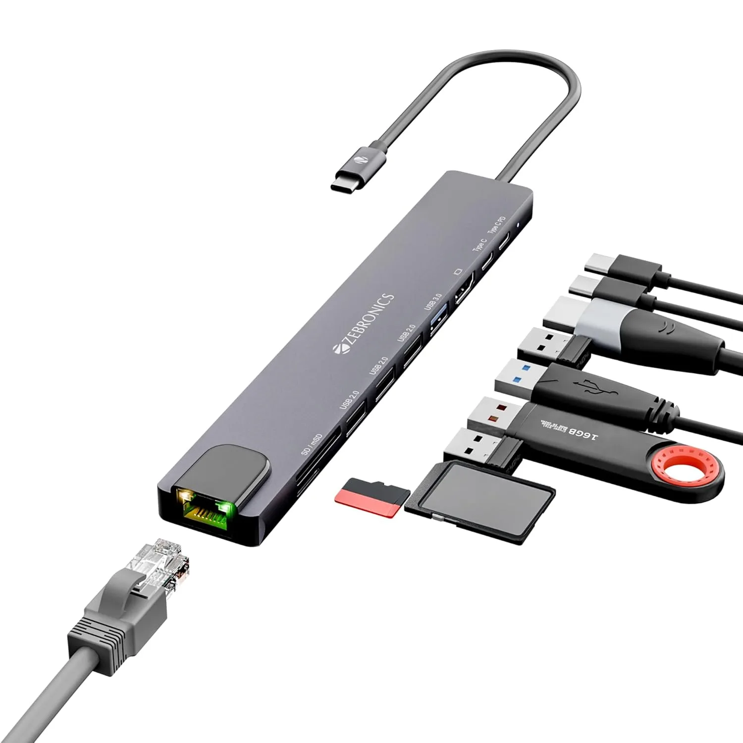 Zebronics 10 in 1 Multiport Hub at ₹760