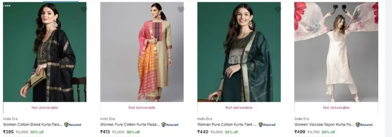Upto 90% Off - Indo Era Women's Ethnic Sets