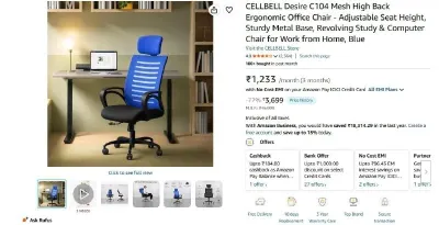 Ergonomic Office Chair at ₹3,699