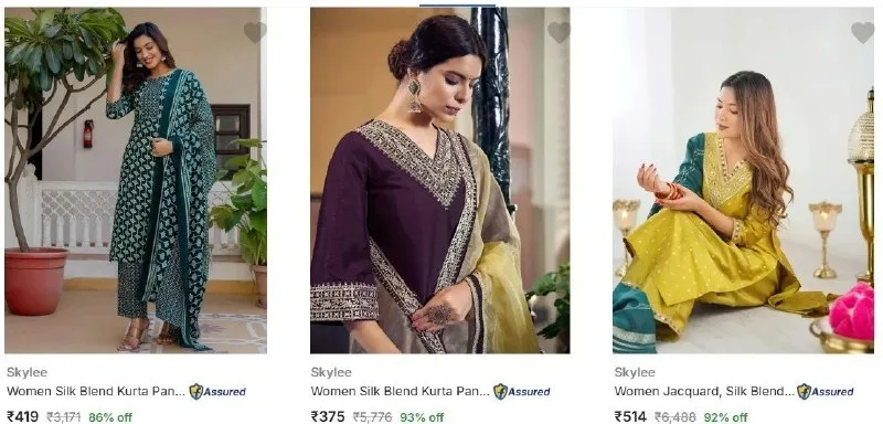 Upto 86% Off - Skylee Kurta Sets