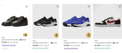 NIke : Upto 50% off + Extra off using Coupon + Use Supercoins + Extra Bank Discount + Buy More save More