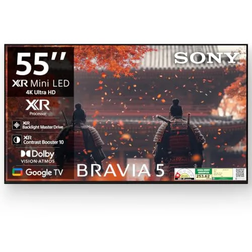 Sony 139 cm (55 inches) SmartChoice BRA 5 4K Ultra HD Smart Mini LED Google TV at ₹1,09,990