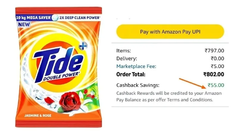 10kg Tide Detergent at ₹50
