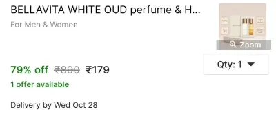 BELLAVITA WHITE OUD perfume & HONEY OUD perfume combo|2X20ML|With Citrus & Woody Notes| Eau de Parfum at ₹179