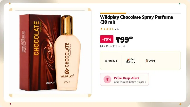 Wildplay Chocolate Spray Perfume (30 ml) at ₹99