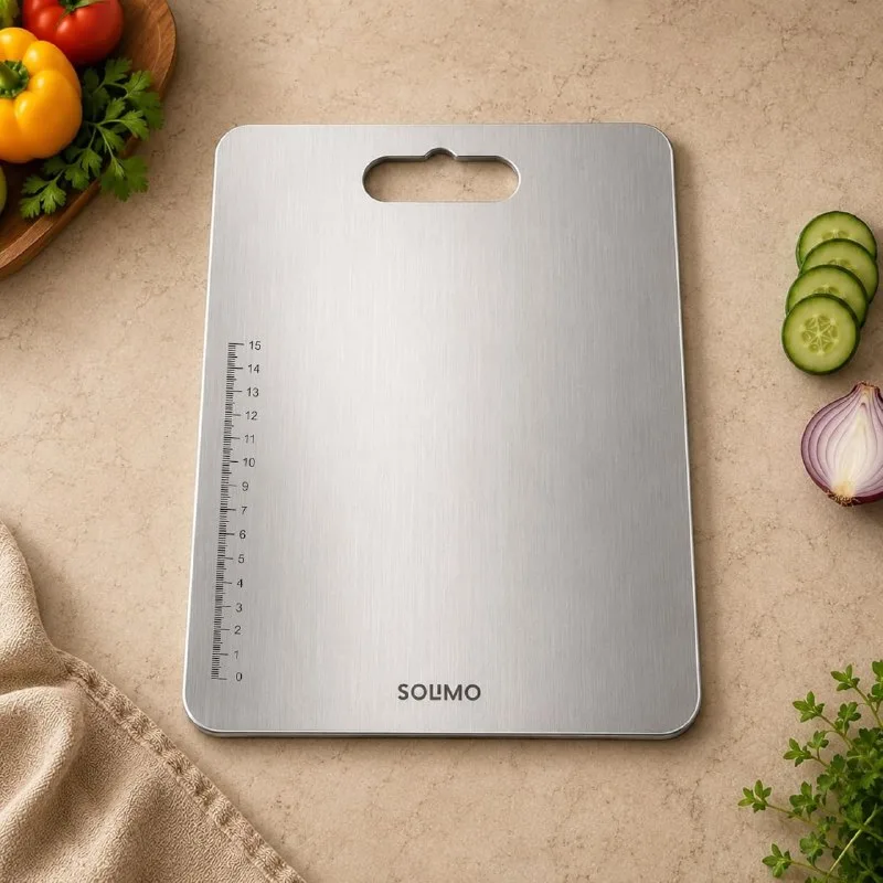 Amazon Brand - Solimo Regular Chopping Slicing, Kneading Board | Stainless Steel at ₹459