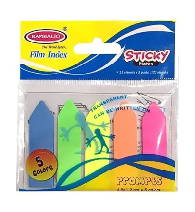 Bambalio BSNS-10A Arrow Shaped 5 inch,5 Neon Colour Prompts, 25 Sheets/Prompt,Pack of 3 at ₹40