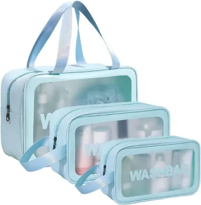 PVC Makeup Bag Travel Toiletries Organizer Cosmetic Bags Wash Bag Pouch for Travel Kit at ₹150