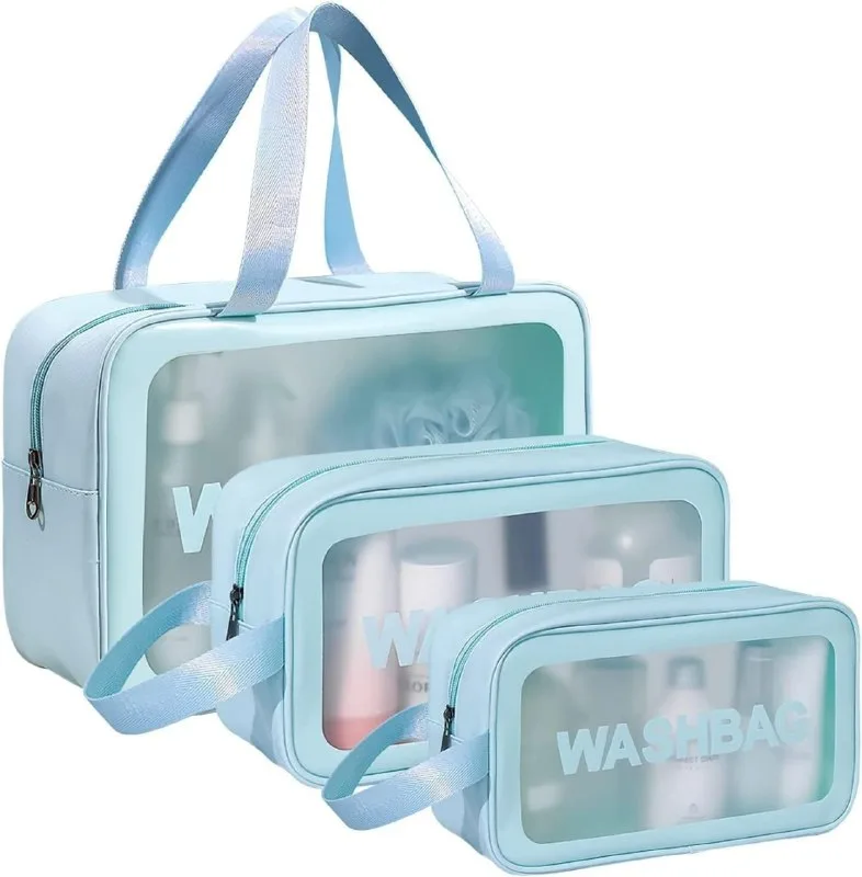 PVC Makeup Bag Travel Toiletries Organizer Cosmetic Bags Wash Bag Pouch for Travel Kit at ₹150