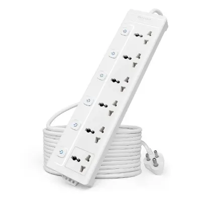 Cablet Extension Board 2500W 10A | 6 Universal Multi Plug Socket with Individual Switches at ₹879