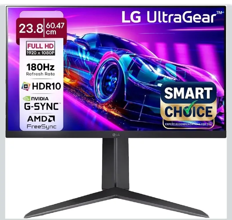 LG 24GS65F Smartchoice 60.47cm (23.8Inch) Ultragear FHD (1920x1080) IPS Gaming Monitor at ₹8,820