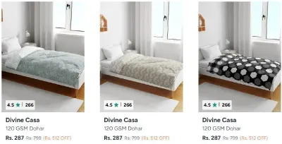 Blankets & Quilts at ₹287