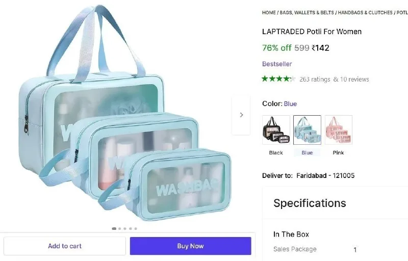 Cosemtic Bag at ₹142