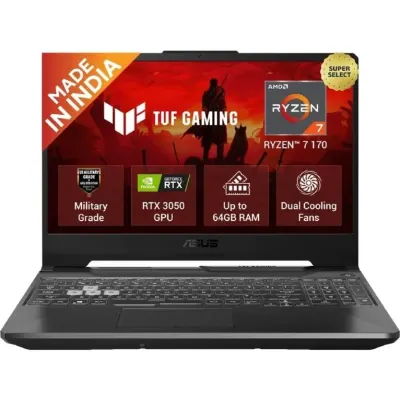 ASUS TUF Gaming A15 (2026) AMD Ryzen 7 170 - (16 GB/512 GB SSD/Windows 11 Home/4 GB Graphics/NVIDIA GeForce RTX 3050/144 Hz) at ₹88,740
