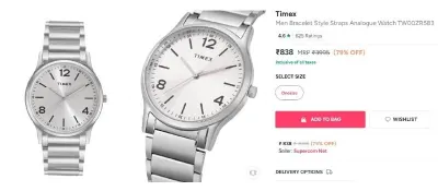Timex Watch at ₹838
