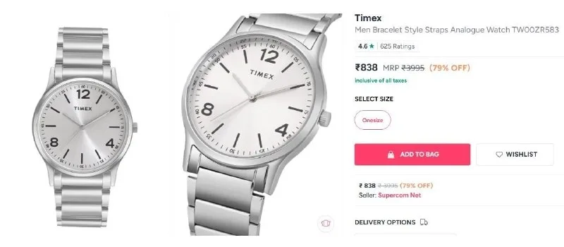 Timex Watch at ₹838