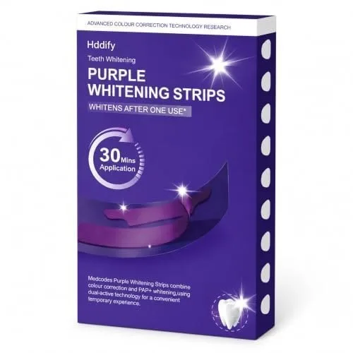 Purple Teeth Whitening Strips PAP Correction, Peroxide‑Free Hydroxyapatite at ₹210