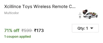 Remote Control Car at ₹173