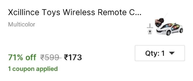 Remote Control Car at ₹173