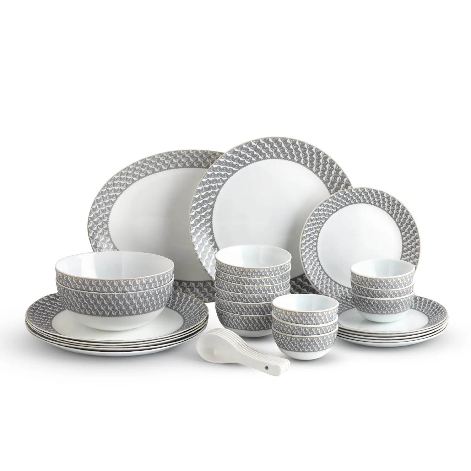 CELLO Pyramid Divine Series Opalware Dinner Set at ₹2,644