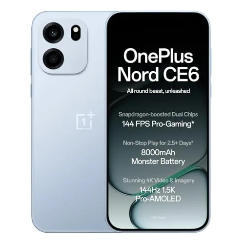 OnePlus Nord CE6 | 8GB+256GB | Fresh Blue | Snapdragon 7s Gen 4 | Segment's Fastest Touch at ₹35,999