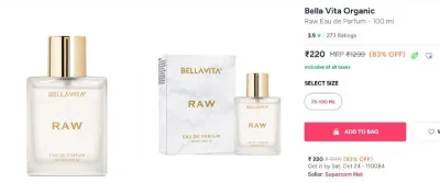 BELLA VITA RAW PERFUME at ₹220