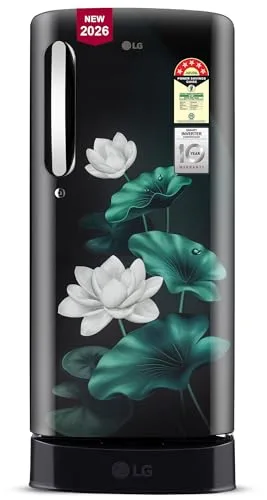 LG Smart Choice 185 L, 5 Star, Smart Inverter, Direct Cool Single Door Refrigerator (GLD1956ZAEL, Emerald Lotus, Base stand with Drawer at ₹15,390
