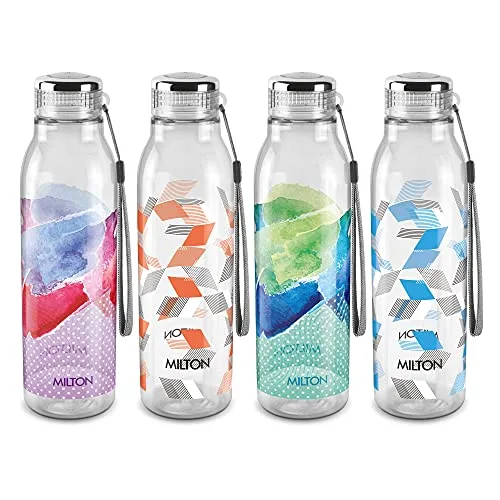 MILTON Helix 1000 Pet Water Bottle 1 Litre Each BPA Free, Leak Proof, Office Bottle Home Kitchen Travel Bottle, Set of 4, Assorted at ₹245