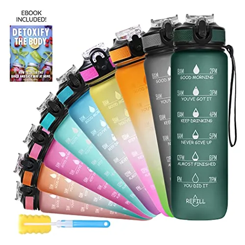 SOLARA Sipper Water Bottle for adults 1 Litre, Leakproof, BPA-Free & Durable Tritan, Water Bottle for Gym, Kids, School & Office, Motivation at ₹299