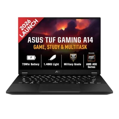 ASUS TUF A14 (2026),AMD Ryzen AI 9 465,RTX 5060-8GB,16GB RAM,512GB SSD,FHD+,14"(35.5 cm),165Hz,Windows 11 Home,M365 Basic(1Y),Office 2024,Ja at ₹1,99,